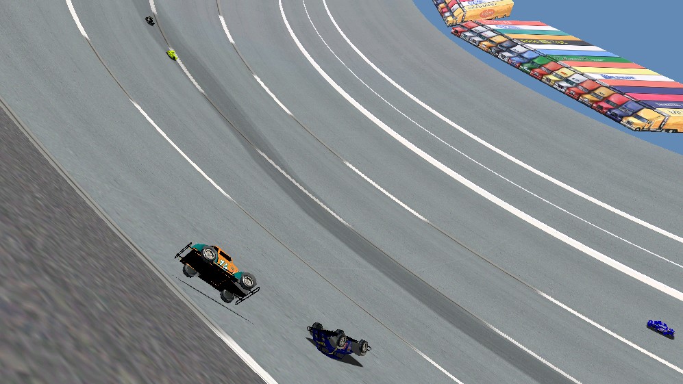 Redimuss and BlackKnight roll down the banking from the lead early on. -- Photo credit: viagra6car / HeatFinder