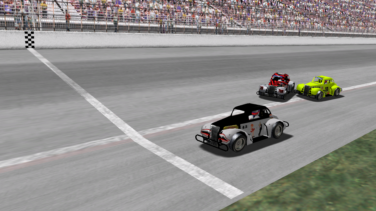 Spike takes the checkered flag with Breeze and Speedyman11 racing for second. (Credit: DusterLag / HeatFinder)